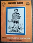 Signed x 4 NEW YORK RAIDERS 1972-1973 Hockey Program Inaugural Edition WHA