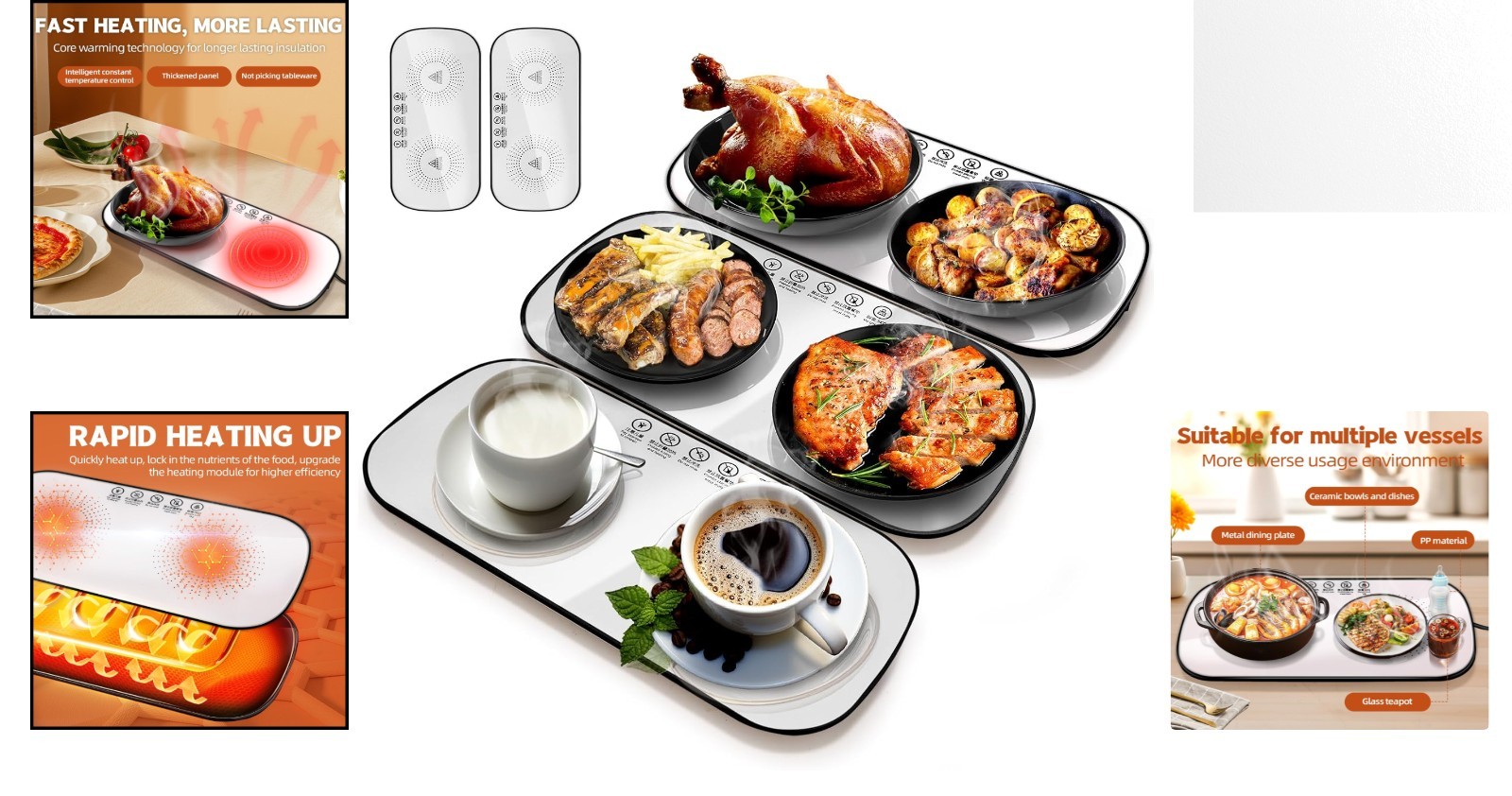 2PCS Food Warming Mat Temperature Electric Warming Tray