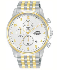 Lorus RM338JX9 Orologio Uomo Cronografo 43mm Quarzo Acciaio Bianco Nuovo con Scatola