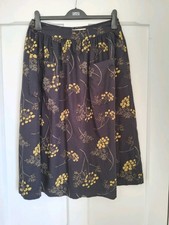 Seasalt Seal Spotting Midi Skirt Size 12, Dark Floral, Pockets, Exc. Cond.