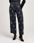 NEW Cinq A Sept Baroque Patches Hayden Pant Indigo Multi 0412