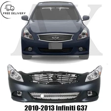 Front Bumper Cover & Grille Assembly Kit For 2010-2013 Infiniti G37