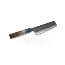 Yoshihiro Blue Steel #2 Black Forging RGB Nakiri 165 mm/6.5" Blue Oak Handle