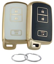 REPROTECTING TPU Key Fob Cover Compatible with Toyota 7 4.5, Black/White