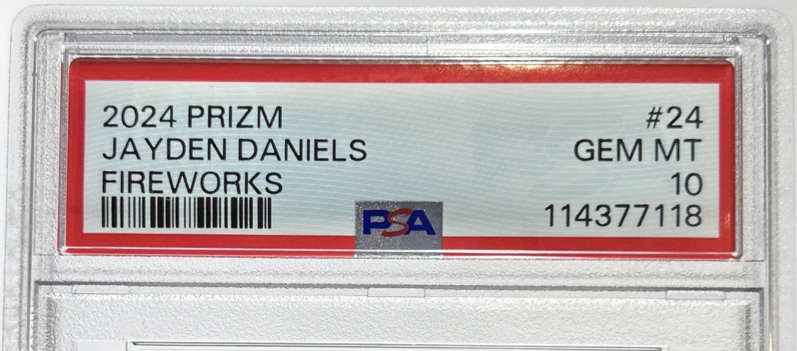Jayden Daniels 2024 Panini Prizm Fireworks RC CARD#24 PSA 10 GEM MINT! view 2