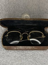 Antique 1900s Wire Rim Spectacles w/ Cases Vtg