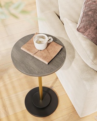 Drink Table Round Side Table Small Spaces Pedestal Side Table Small End Table W/