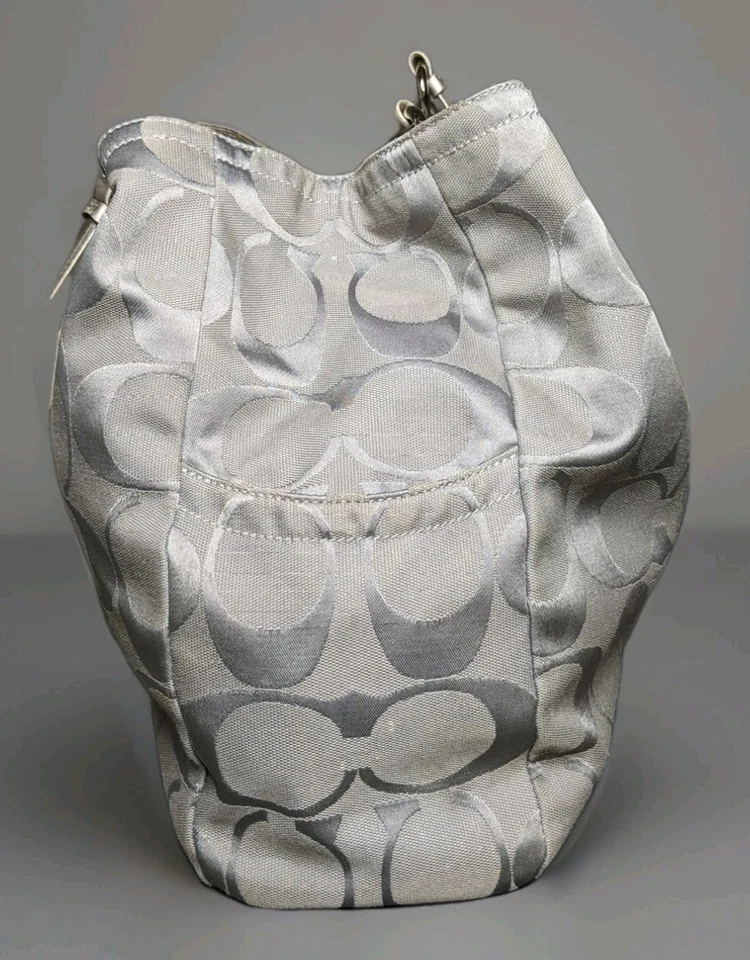 COACH GABBY SIGNATURE GREY/SILVER CARRYALL TOTE SHOPPER SHOULDER BAG F14863 LARG - Image 3 of 4