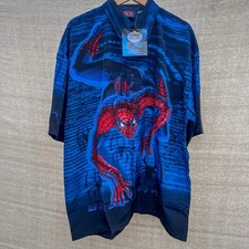Deadstock Spider-Man 2002 Marvel Movie Men&rsquo;s Short Sleeve Button-Up Shirt MEDIUM
