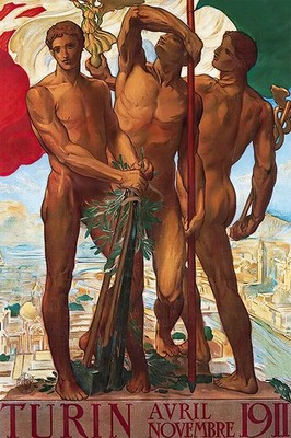 365314 1911 Turin Italy Expo Industry Labor Vintage Art Print Poster