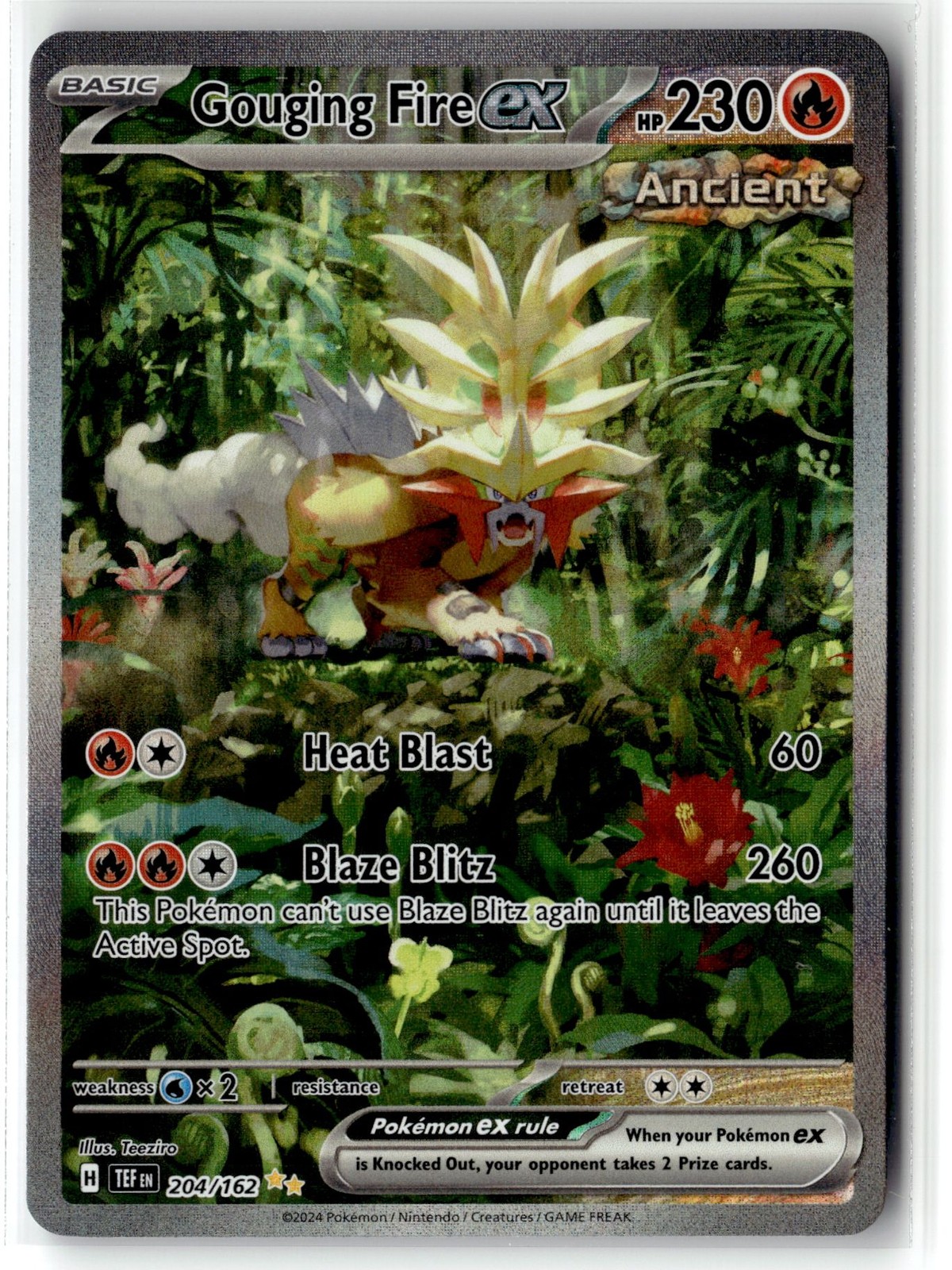 Gouging Fire ex ⭐️ 204/162 Holo Temporal Forces Pokemon NM