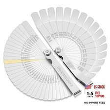 2Pcs Stainless Steel Feeler Gauge Set,32 Straight Blades Feeler Gauge 16