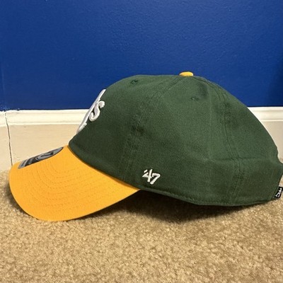 47 Brand Men's Oakland Athletics Clean Up Strapback Hat – Yellow/Green