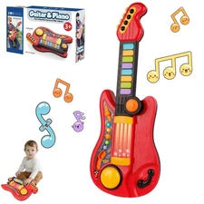 2 in1 Electric Guitar Piano Set Educational Musical Instrument Toy for Kids Gift
