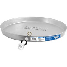 Eastman Aluminum Water Heater Drain Pan with PVC Fittings, 28 Inch ID x 30 Inch