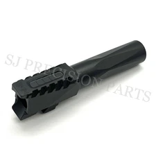 SJPrecisionParts Black DLC Serrated Barrel Glock 26 9mm Flush Cut 416R Steel