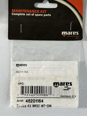 Mares 46201164 Regulator Service Maintenance Kit MR52 INT DIN Scuba NOS