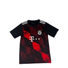 Adidas FC Bayern Munchen Lewandowski 9 Kids Soccer Jersey Red Black Size 26