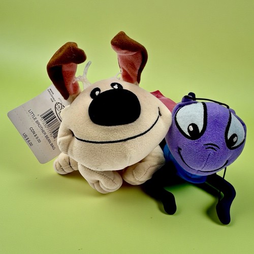 DISNEY MULAN CRICKET & LITTLE BROTHER DOG Mini BEAN BAG PLUSH Toy Figure w/ Tags