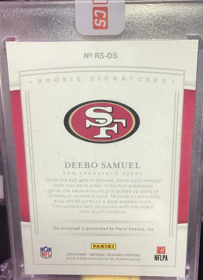 2019 Panini National Treasures Rookie Signature Deebo Samuel Auto 82/99 49ers - Image 4 of 4
