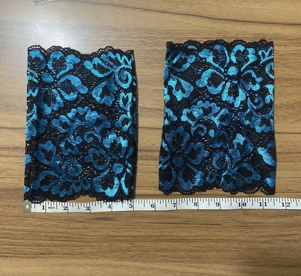 Juego de 4 pares de puños/toppers de botas de encaje elástico aspecto satinado nuevos en paquete Foto 2 de 4