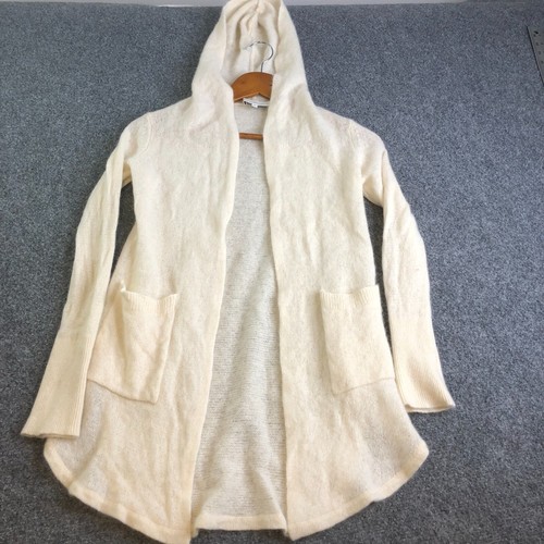 White + Warren Strickjacke Pullover Damen Extra Small Ivory Kaschmir Trapez Kapuze - Bild 2 von 10