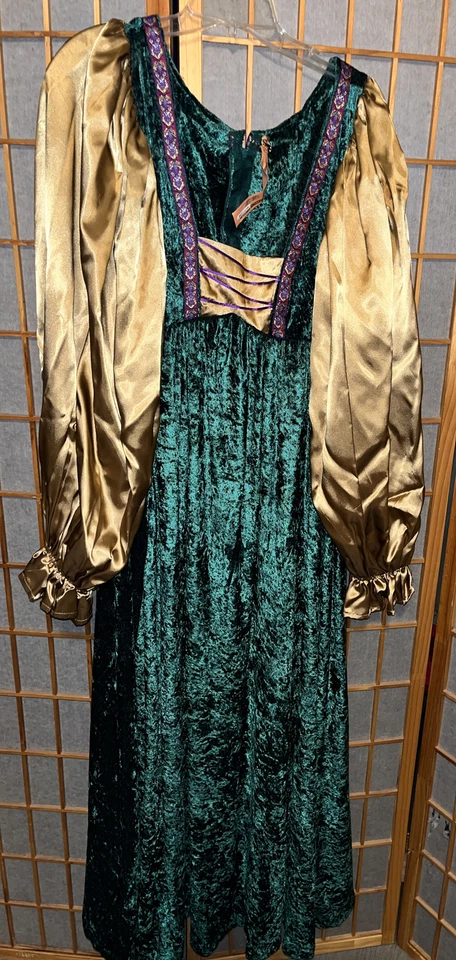 Vintage Gothic Medieval Peasant Costume puff sleeves velvet Dress Size L? - Image 4 of 4