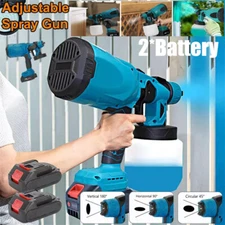 High Pressure Cordless Paint Sprayer Electric Airless Spray Gun w/2 Battery