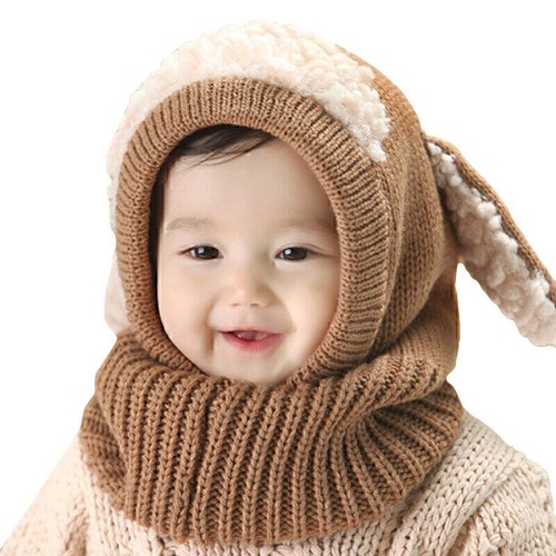 Kinder-Baby Beanie Mützen Strickmütze Wintermütze Warme Schal Hüte Set Kappe Hüt - Bild 4 von 7