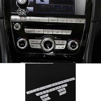 Console Infotainment System 10-19 For Jaguar XJL AC Button Sticker Silver Alloy