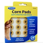 24 x Round Corn Foam Pads Cushion Adhesive Protective Ring Plasters Foot Toe