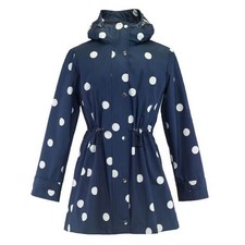 Galleria Polka Dots Raincoat, Navy Blue