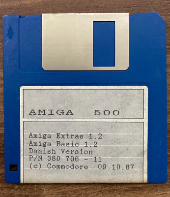 Vintage Amiga 500 Extras & Basic 1.2 Disk Danish Version Ungetestet 3.5'' - Rare