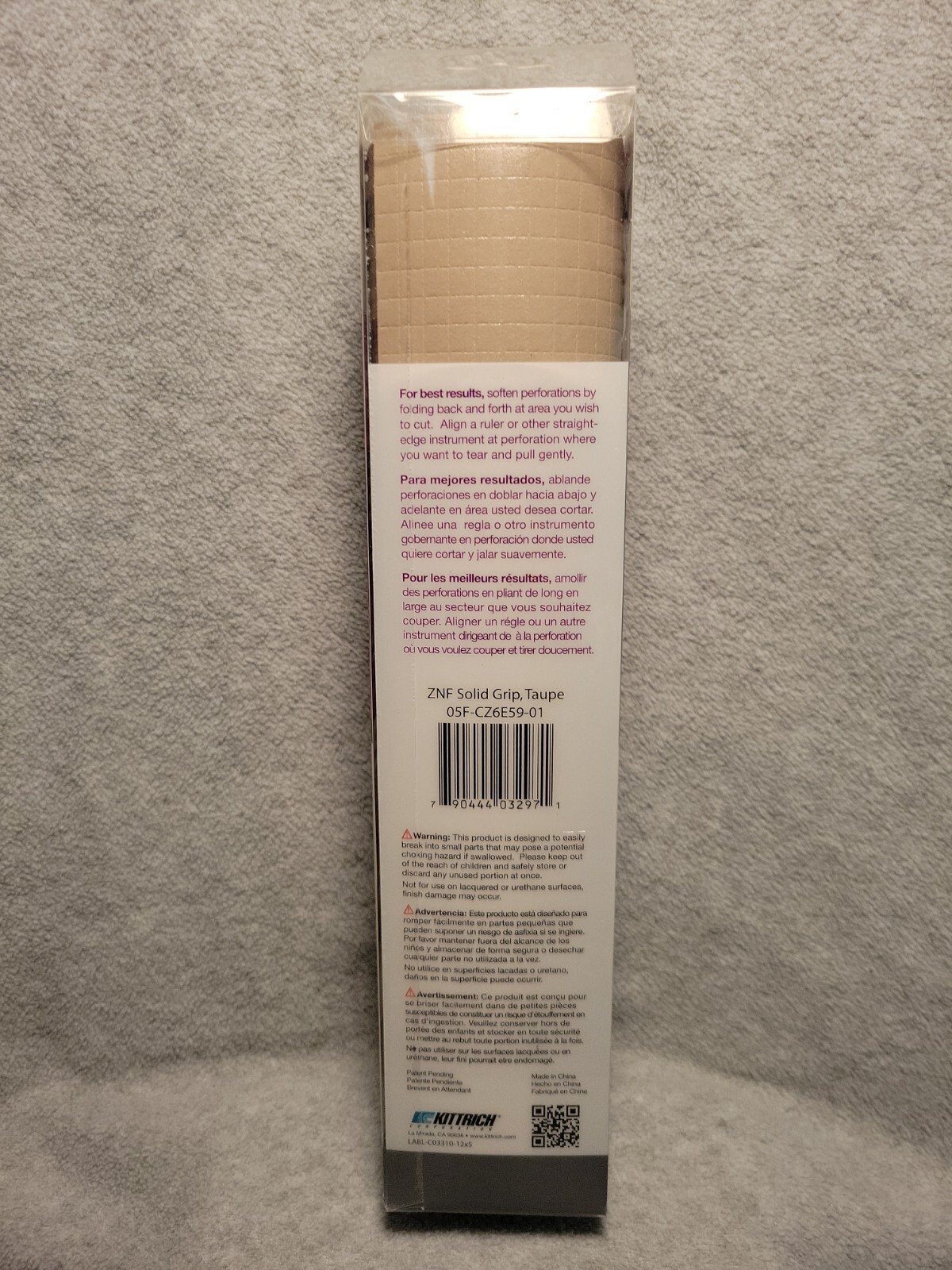 RARE SIZE ConTact Brand ZipNFit Solid Grip Liner, 12" x 5' HARD TO