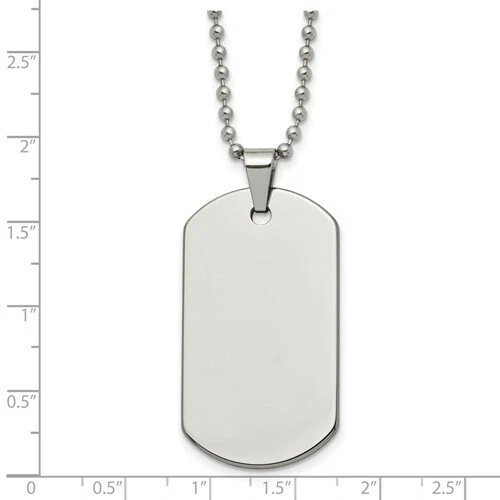 *BRAND NEW* Chisel Tungsten Polished Dog Tag 22 inch Men's Necklace TUN100-22 - Image 4 of 4