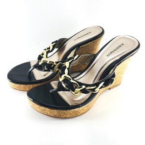 Roberto Vianni Sz 8.5 Black & Gold chain braid TOE STRAP 4