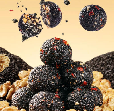 Three Squirrels Jujube Walnut Black Sesame Balls Chinese Snack 三只松鼠红枣核桃黑芝麻丸
