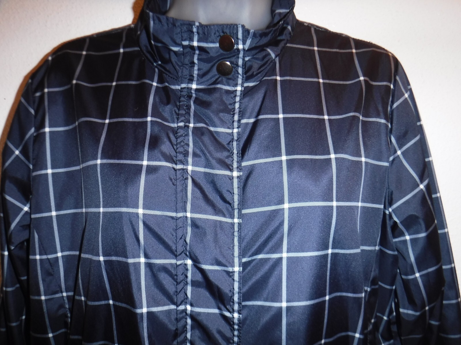 Basic Editions S/C charcoal plaid lightweight ful… - image 2