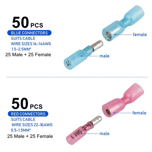 Heat Shrink Solder Connectors Heat Shrink Butt Connectors - 600/200x Waterproof Electrical Wire Splice For Marine & Auto (22-14 Gauge) Wire Connectors - Foto 7