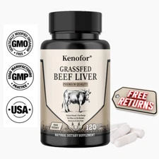 Grass-Fed Beef Liver 120 Capsules Supports Detox, Digestion, Immune Health