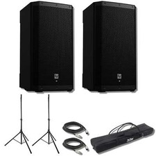 Electro-Voice ZLX-12P-G2 12" 2-Way 1000W Powered Speakers and Stands Bundle