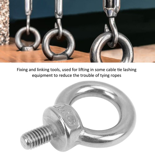 10Pcs M6 Stainless Steel Lifting Ring Eye Bolt Heavy Duty Marine Grade Ring FF - Picture 18 of 22