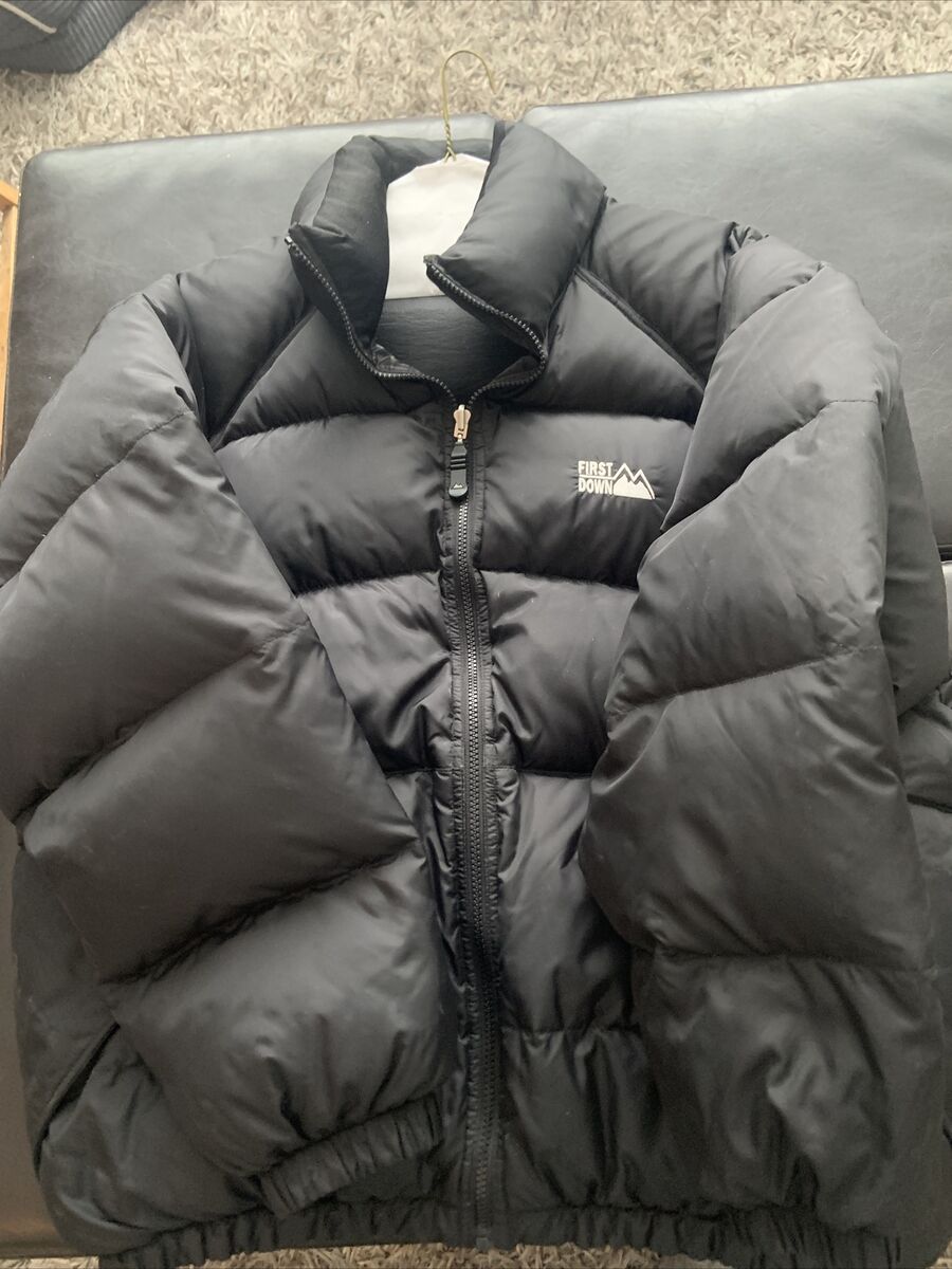 VINTAGE FIRST DOWN - MENS PUFFER Jacket Black Reversible VINTAGE FIRST DOWN - MENS PUFFER Jacket Black Reversible