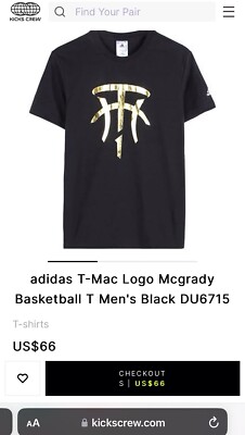 Rare Vintage Tracy McGrady T-Mac Logo Adidas T-Shirt Men's Small