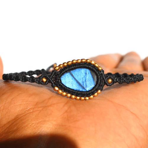 Handmade Natural Faceted Labradorite Blue Flash Minimalist Gem Crystal Bracelet - Picture 4 of 13