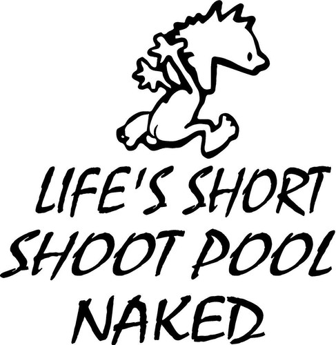 lifes short shoot pool naked decal 6 inch vinyl sticker .