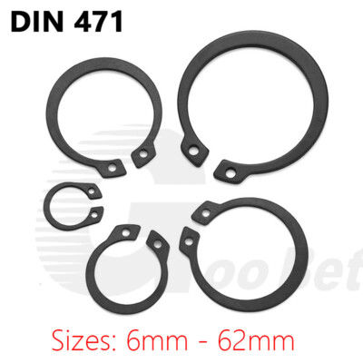 External Circlips Retaining Rings For Shaft Snap Circlip Size 6mm - 62mm DIN 471