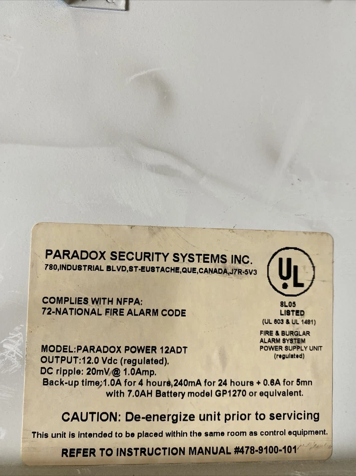 Paradox Security Wired Access Control Module POWER 12ADT BOARD BOX 12V Battery - Image 2 of 4