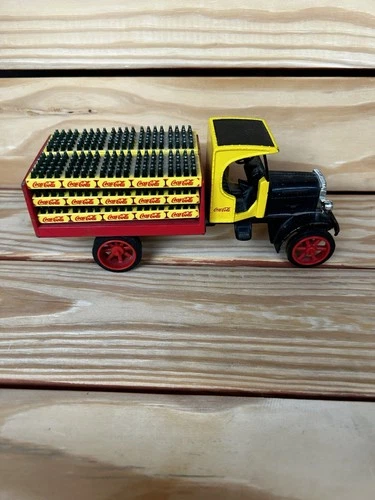 Vintage Coca-Cola die-cast metal model truck bank Yellow Ken worth
