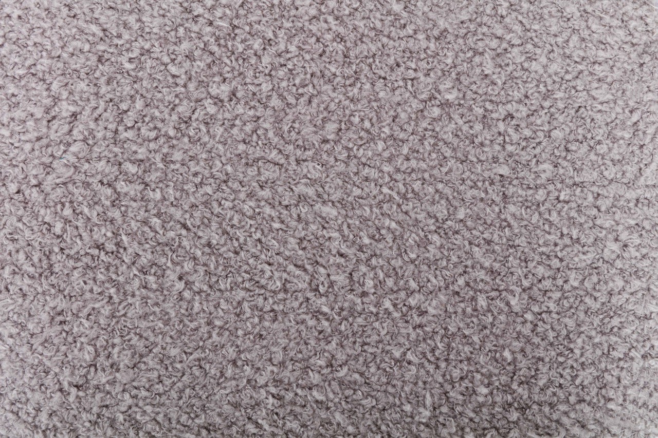 19" Round Pouf Ottoman Gray Faux Shearling Lightweight - WOVENBYRD